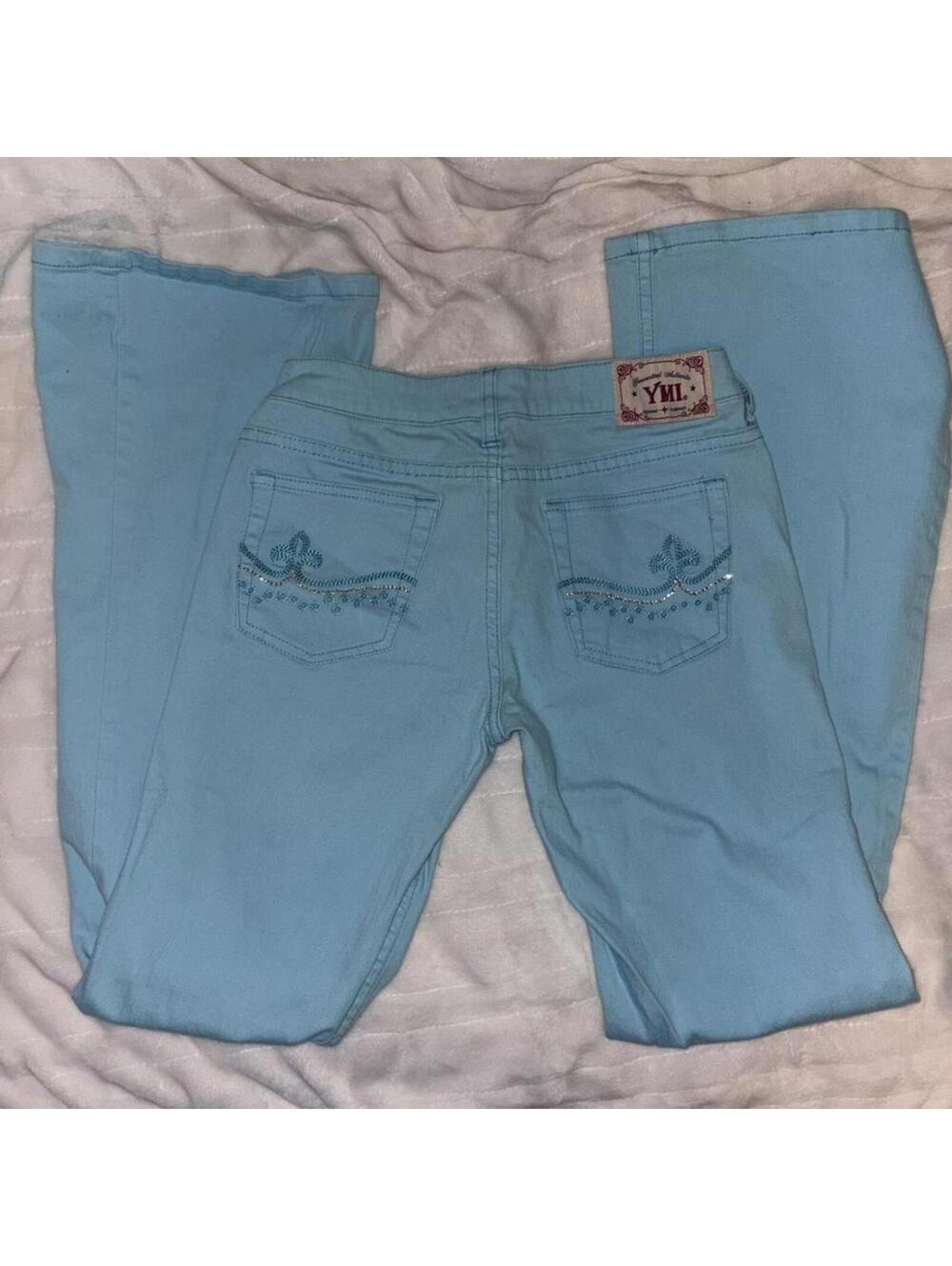 2001 YMI Y2K low-rise flare jeans with embellishments